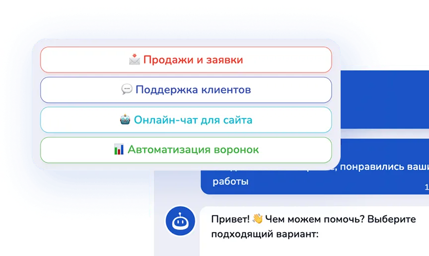 Кнопки действий в онлайн-чате